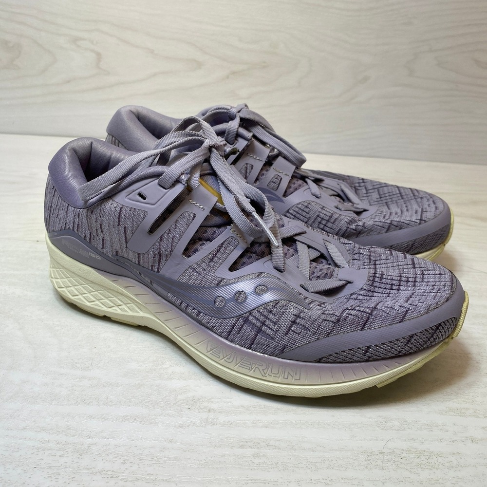 Saucony Womens Size 8 Ride ISO Running Shoes Purple Textile EVERUN Sneaker Gym